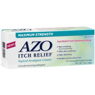 Azo Maximum Strength Itch Relief Topical Analgesic Cream, 1 oz