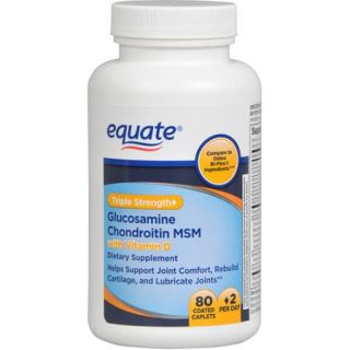 Equate Glucosamine Chondroitin MSM Dietary Supplement, 80ct