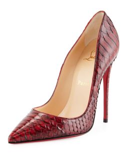 Christian Louboutin So Kate Python Red Sole Pump, Red