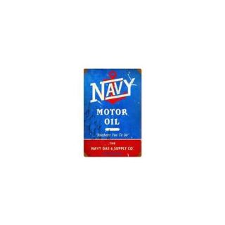 Past Time Signs PTS261 Navy Motor Oil Automotive Vintage Metal Sign