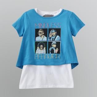 Mindless Behavior Girls Layered Look Crop Top Graphic T Shirt   Kids