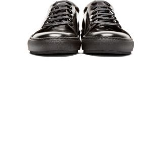 Acne Studios Black Polished Leather Sneakers