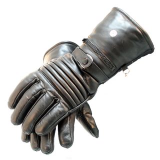 Black Leather Winter Motorcylce Riding Gloves