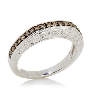 0.19ct Colored Diamond Sterling Silver Profile Design Band Ring   7891677