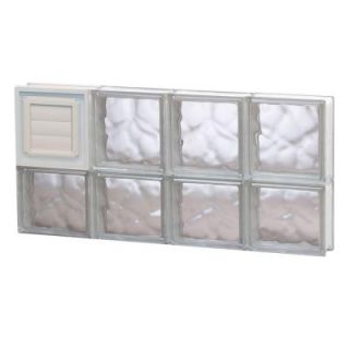 Clearly Secure 31 in. x 13.5 in. x 3.125 in. Wave Pattern Glass Block Window with Dryer Vent 3214SDCDV