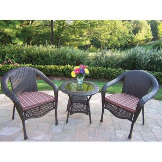 Oakland Living Resin Wicker 3 Piece Lounge Seating Group Set