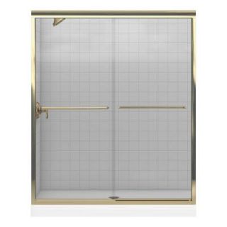 KOHLER Fluence 59 5/8 in. x 70 5/16 in. Frameless Bypass Shower Door in Bright Brass DISCONTINUED K 702206 L BH