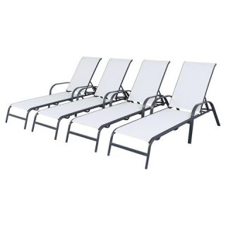 Pack Stack Sling Patio Lounge Chair White   Room Essentials