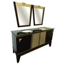 Milan 63 Inch Double Bowl Vanity Cabinet & Mirrors  