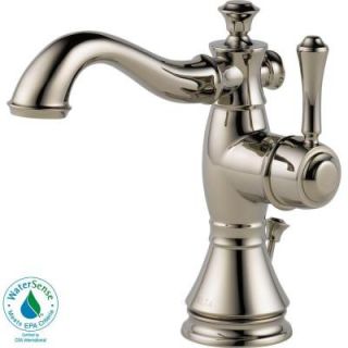 Delta Cassidy Single Hole Single Handle Bathroom Faucet in Polished Nickel with Metal Pop Up 597LF PNMPU