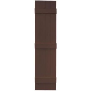 Builders Edge 14 in. x 63 in. Board N Batten Shutters Pair, 4 Boards Joined #009 Federal Brown 080140063009