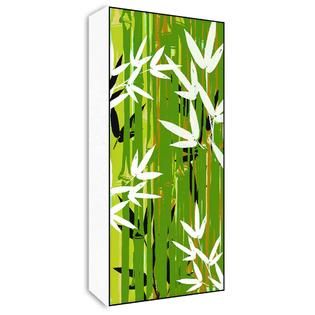 Green Leaf Art Bambo Stems II Wood Art   Home   Home Decor   Wall