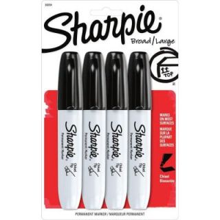 Sharpie Black Chisel Tip Permanent Marker (4 Pack) 38264PP   Mobile