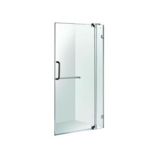 Vigo Pirouette 36 in. x 72 in. Semi Framed Pivot Shower Door in Brushed Nickel with Clear Glass VG6042BNCL36