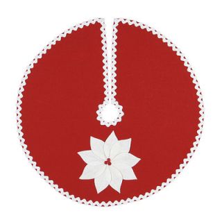North Pole Holiday Floral Mini Tree Skirt in Red