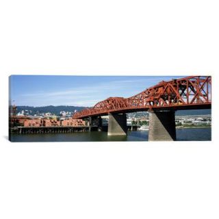 iCanvas Panoramic Broadway Bridge across Willamette River, Portland, Oregon Photographic Print on Canvas
