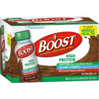 Boost High Protein Rich Chocolate Complete Nutritional Drinks, 8 fl oz, 12 count