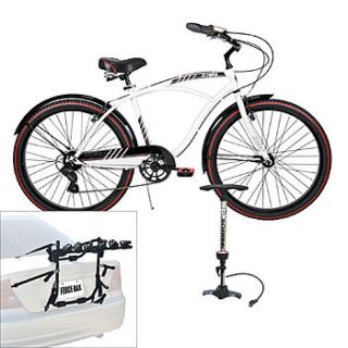 Huffy 26 Inch Olympia Bike with Rack and Floor Pump Bundle   Fitness