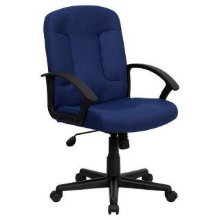 Mid Back Navy Fabric Executive Swivel Office Chair with Nylon Arms