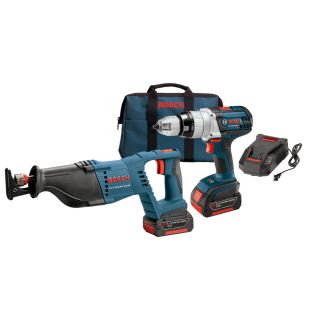 Bosch 18 Volt Lithium Ion Hammer Drill/Driver and Reciprocating Saw Kit