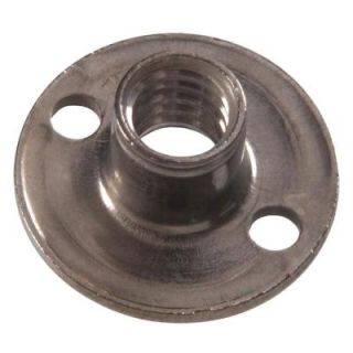 The Hillman Group 1/4 in.   20 tpi x 5/16 in. x 3/4 in. Stainless Steel Round Base Brad Hole Tee Nut (15 Pack) 4144