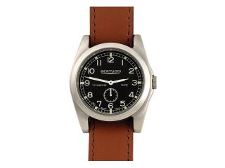 Bertucci A 3T Vintage 42 Men's Titanium Watch   British Tan Leather Strap   Black Dial   13301