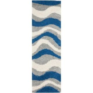 Safavieh Deco Waves Blue Shag Rug (2' 3 x 7')