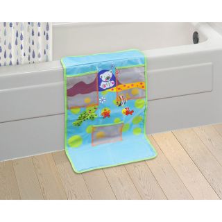 Cushioned Baby Bath Time Blue Kneeling Pad with Toy Pockets (Blue