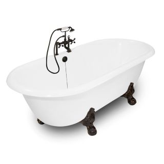 American Bath Factory Winston Cast Iron Oval Bathtub with Reversible Drain (Common 31 in x 67 in; Actual 24 in x 31.5 in x 67 in)
