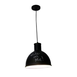 HomeSelects Write On 1 Light Black Round Bowl Pendant DISCONTINUED 7134