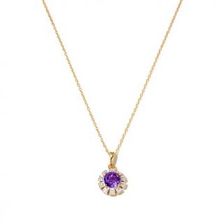 Technibond® Diamond Accent Round Gemstone Pendant with 18" Chain   8043940