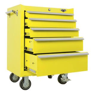 Viper Tool Storage 26 inch 5 Drawer 18G Steel Rolling Cabinet,Yellow