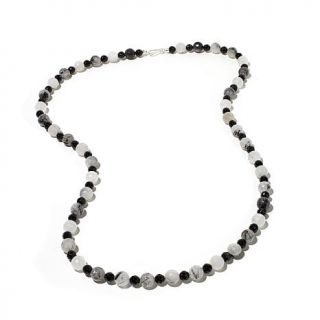 Jay King Rutilated Quartz and Black Agate 36 1/4" Necklace   7816415