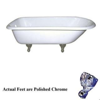 Pegasus 4.5 ft. Cast Iron Ball and Claw Feet Roll Top Tub in White CTRN54 WH CP