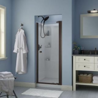 Delta Phoebe 30 in. x 64 3/4 in. Semi Framed Pivot Shower Door in Bronze with Clear Glass 2406387