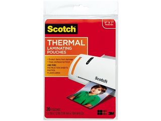 TP5903 20 Scotch Photo size thermal laminating pouches, 5 mil, 7 1/4 x 5 3/8, 20/pack