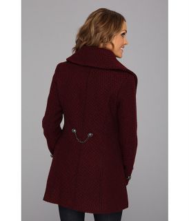 jessica simpson double breasted wool coat w hardware burgundy