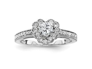 14k White Gold Diamond Semi mount Engagement Ring Diamond quality AA (I1 clarity, G I color)