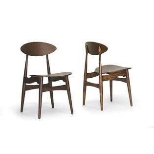 Baxton Studio Ophion Brown Wood Modern Dining Chair Set of 2   Home