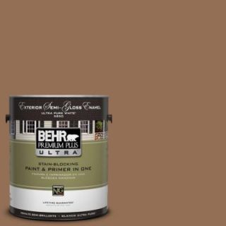 BEHR Premium Plus Ultra 1 Gal. #UL140 21 Toffee Bar Semi Gloss Enamel Exterior Paint 585301