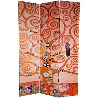 Oriental Furniture  6 ft. Tall Double Sided Works of Klimt Canvas Room