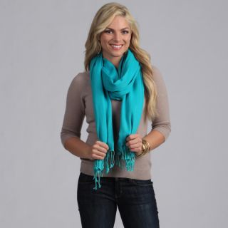 Peach Couture 100 percent Cashmere Turquoise Shawl