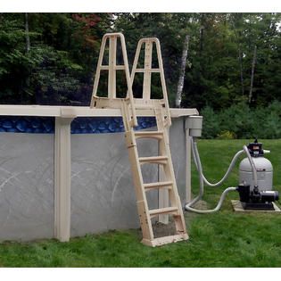 Vinyl works Premium A Frame Above Ground Pool Ladder   Taupe   Toys