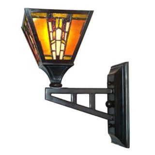 Dale Tiffany 1 Light Amber Bronze/Copper Monarch Mica Wall Sconce TW100853