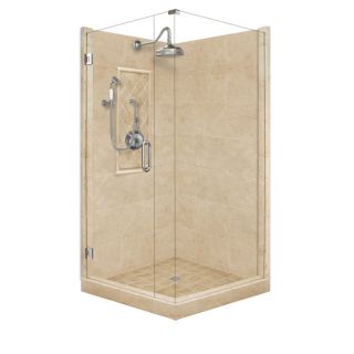 American Bath Factory Panel Medium Fiberglass and Plastic Square Corner Shower Kit (Actual 86 in x 42 in x 48 in)