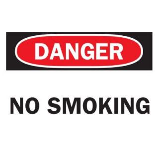 Brady 10 in. x 14 in. Plastic Danger No Smoking OSHA Safety Sign 25077