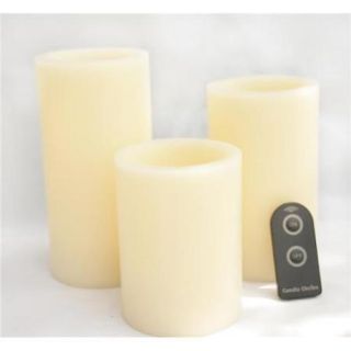 Candle Choice D68R W31456E 3. 1 inch Even Edge Simple Remote Control Amber Color LED Candle Light, Set Of 3