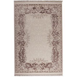 Abun White/ Brown New Zealand Wool Rug (710 x 910)   16824359