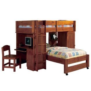 Oak Twin Over Twin Loft Bed Space Saving Bedroom Ideas From 