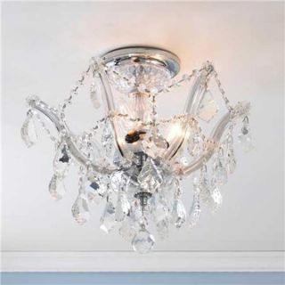 Maria Theresa 3 light Chrome Finish Crystal Shabby Chic Luxe Ceiling